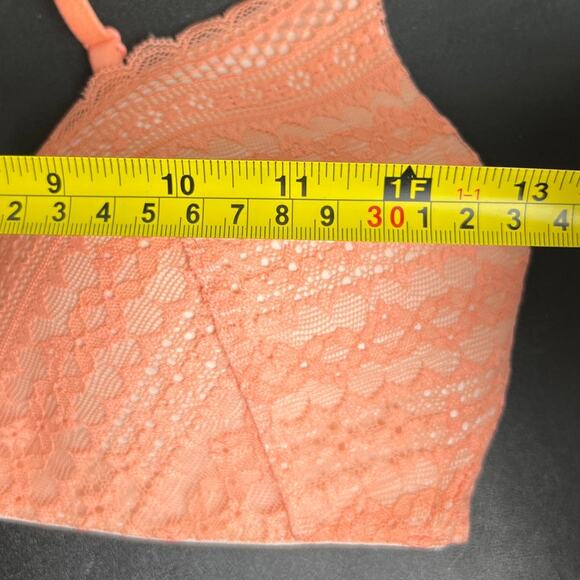 Victoria's Secret Coral Crochet Lace Plunge Demi Bra Size 34C - Picture 3 of 5
